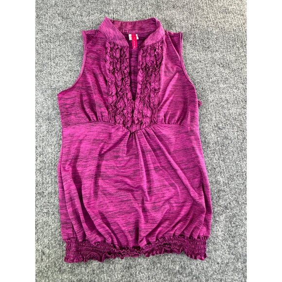 Heart Soul womens size Medium sleeveless blouse with ruffels V-neck and elastic - Picture 2 of 14